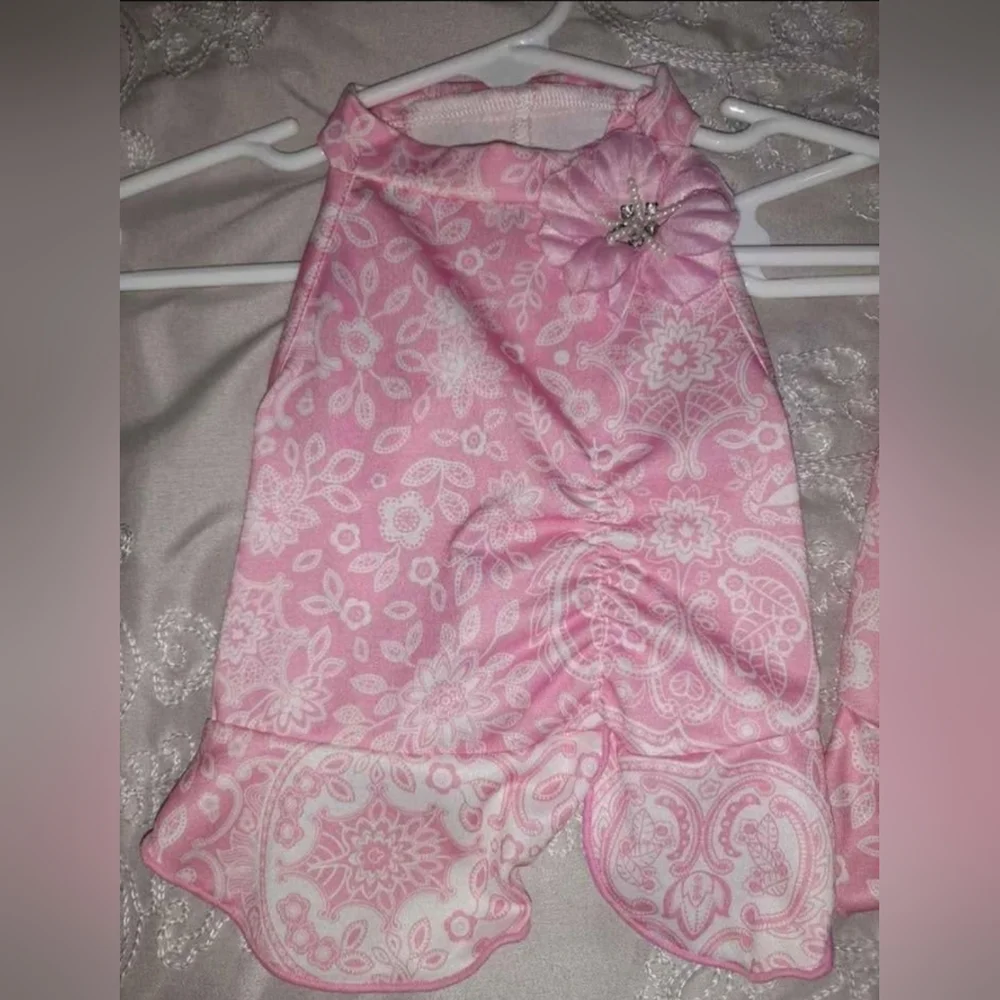 Small Adorable Pink Dog Dress Shirt